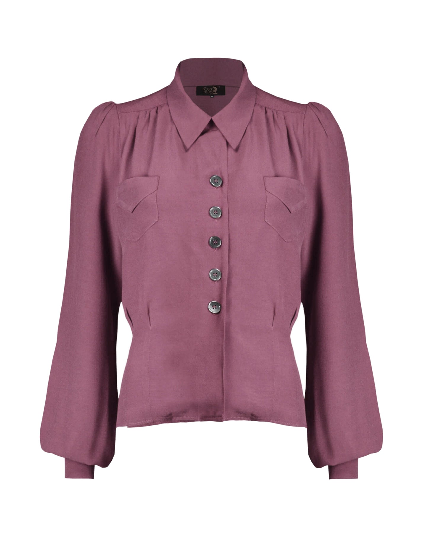 1940s Sweetheart Blouse - Plum
