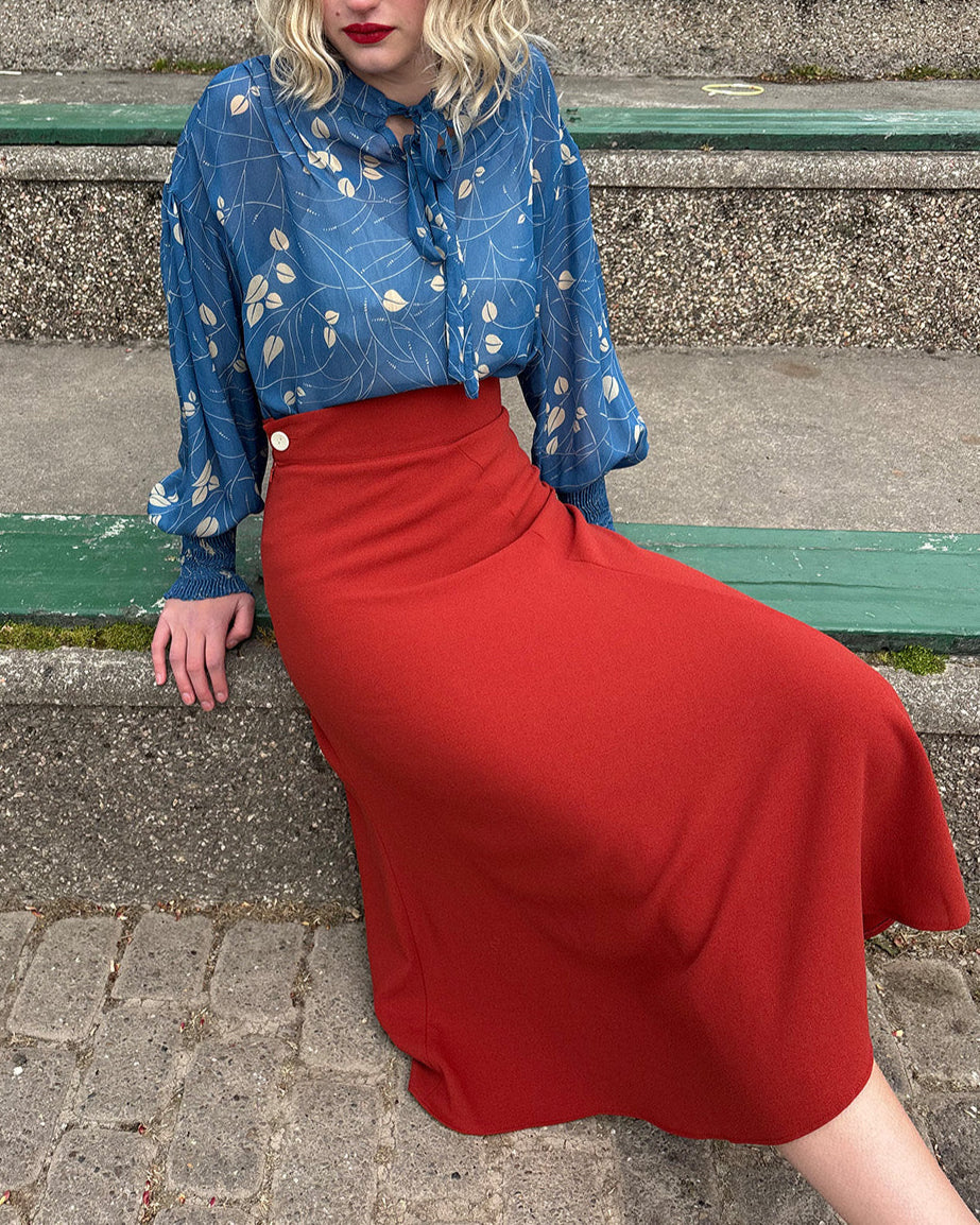 1930s Swirl Skirt - Rust