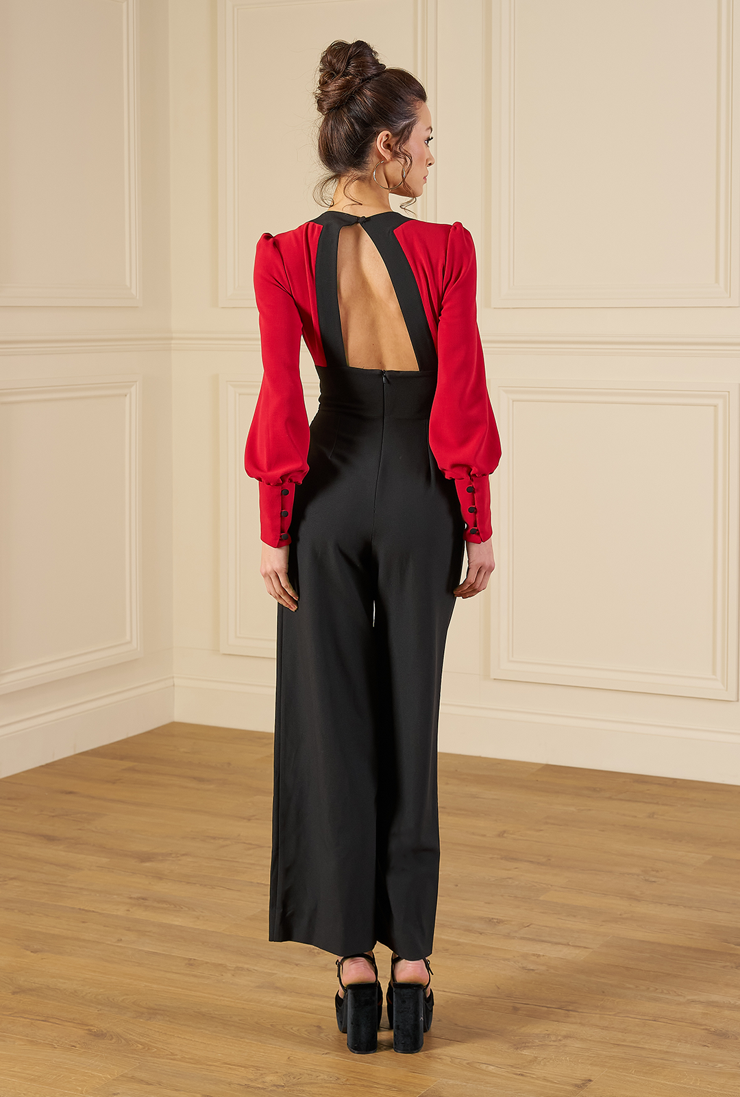 1970s Sydney Jumpsuit - Red & Black