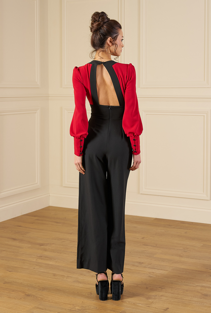 1970s Sydney Jumpsuit - Red & Black