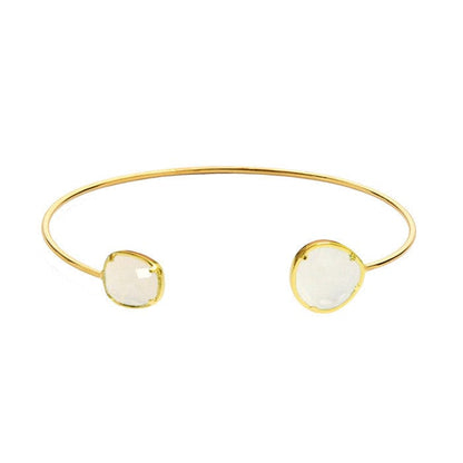 Asymmetrical Stone Cuff Bracelet