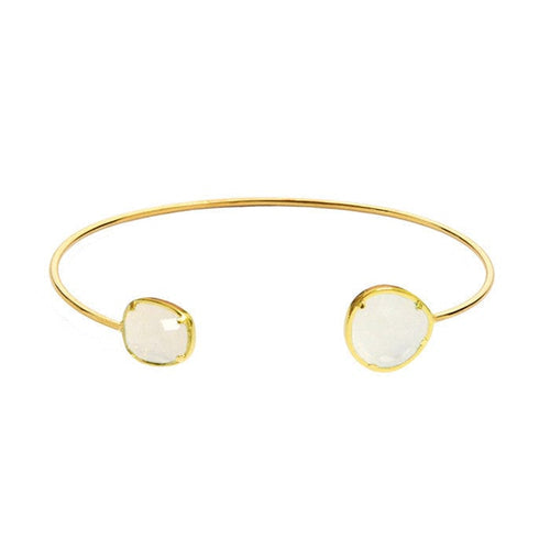 Asymmetrical Stone Cuff Bracelet