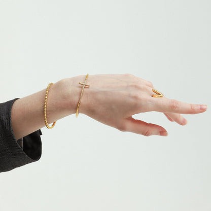 Cross Pave Cuff Bracelet