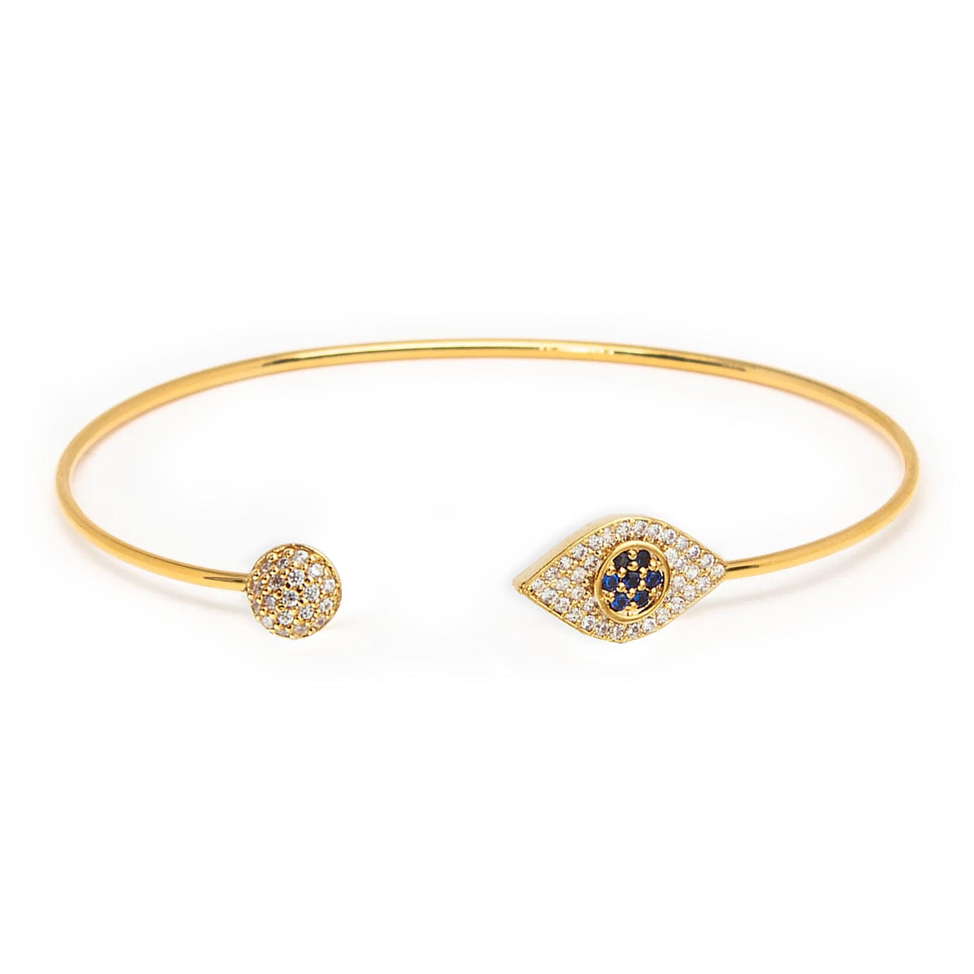 Evil Eye Button Open Bracelet