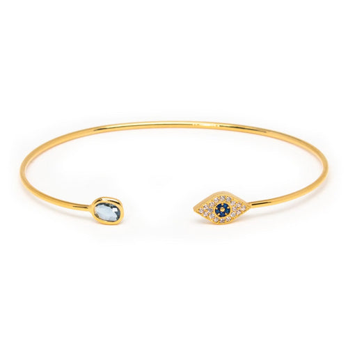 Evil Eye Open Cuff Bracelet