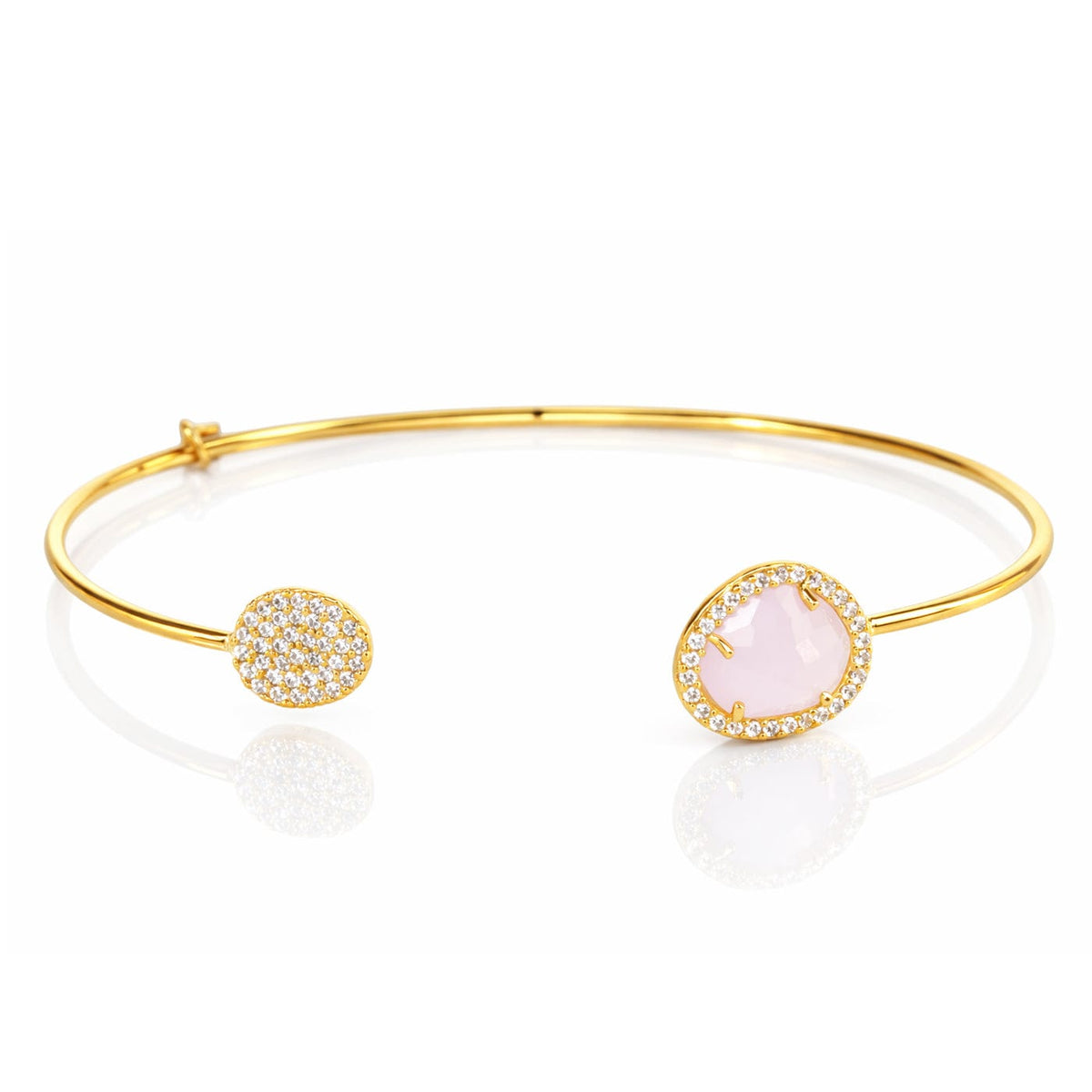 Glass With Pave Cuff Bracelet
