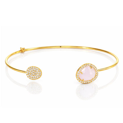 Glass With Pave Cuff Bracelet