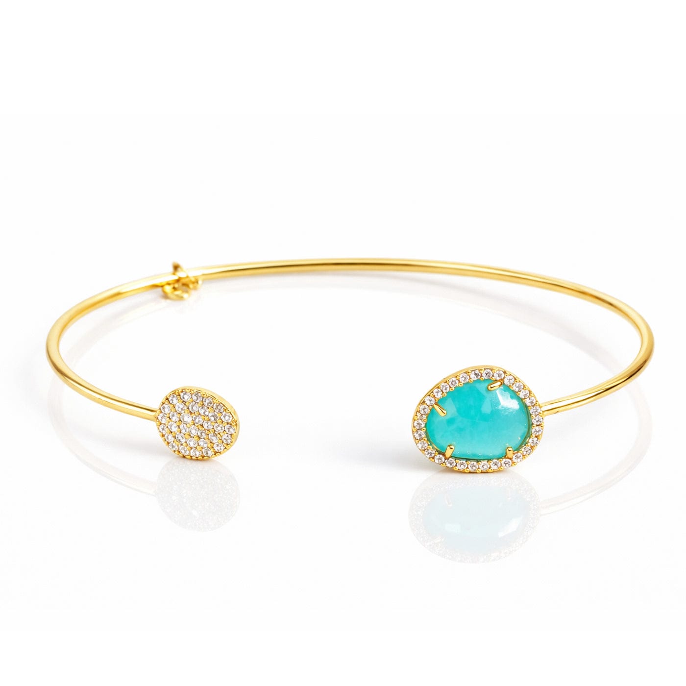 Glass With Pave Cuff Bracelet