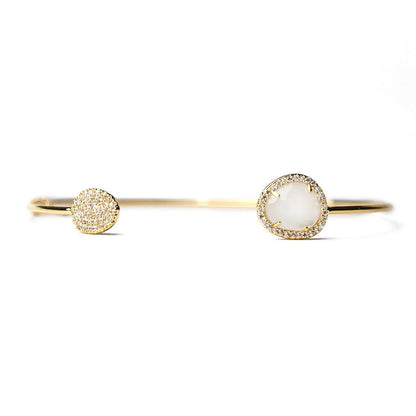 Glass With Pave Cuff Bracelet