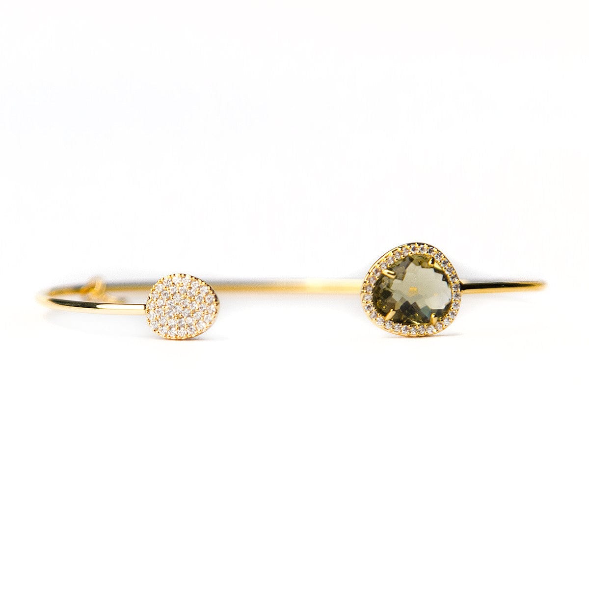 Glass With Pave Cuff Bracelet
