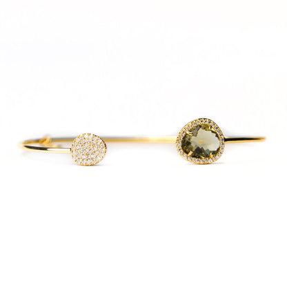 Glass With Pave Cuff Bracelet