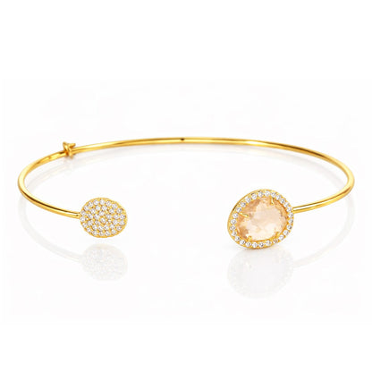 Glass With Pave Cuff Bracelet