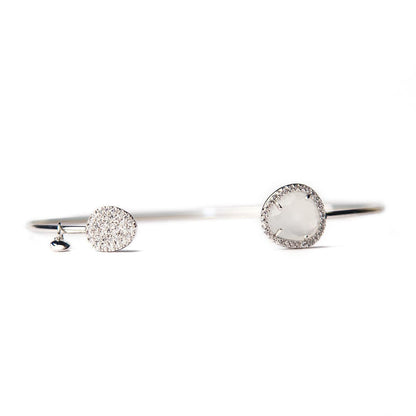 Glass With Pave Cuff Bracelet