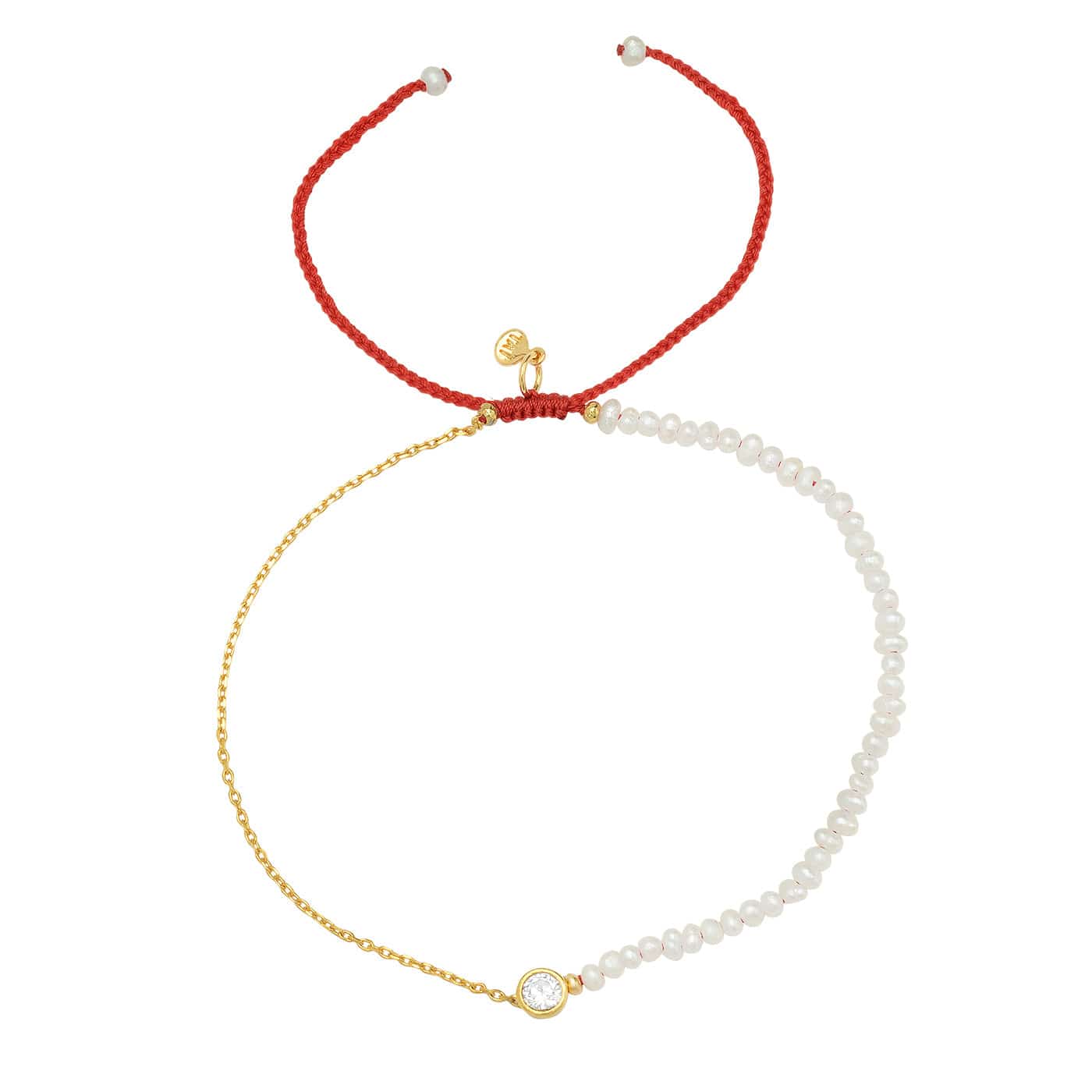 Handmade Gemstone Beaded Bracelet with CZ Charm