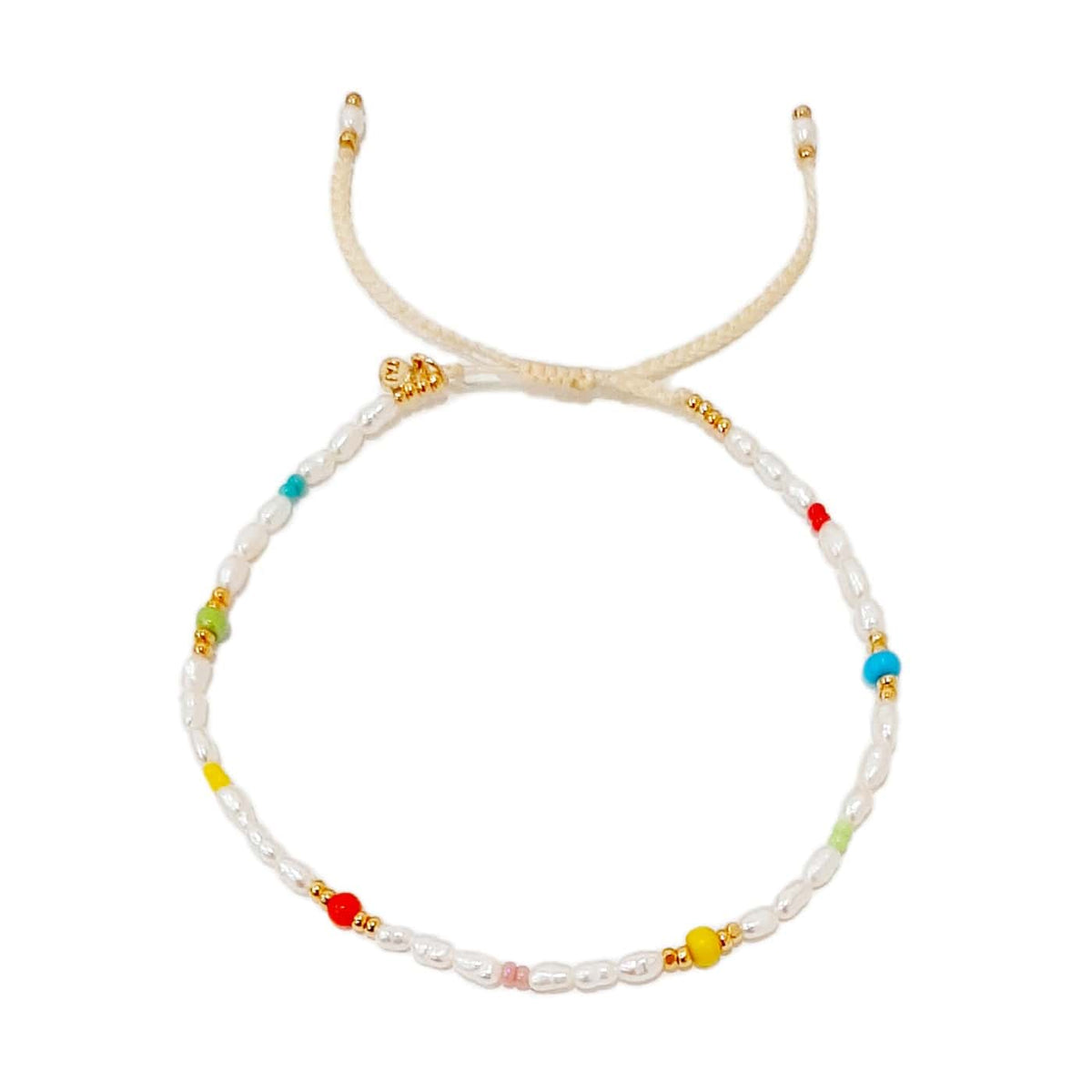 Handmade Seed Pearl Bracelet With Colorful Disc Beads