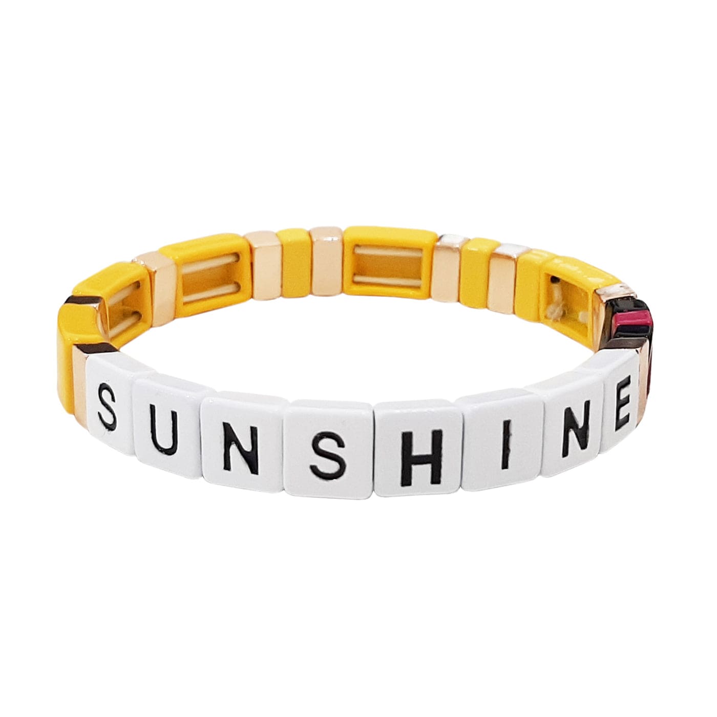 Sunshine Letter Beaded Stretch Bracelet