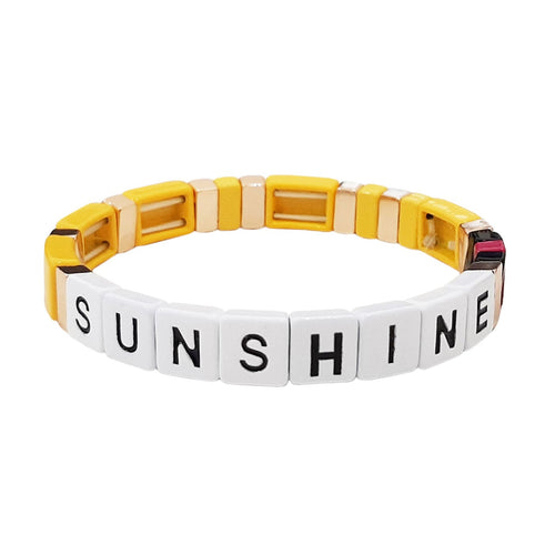 Sunshine Letter Beaded Stretch Bracelet
