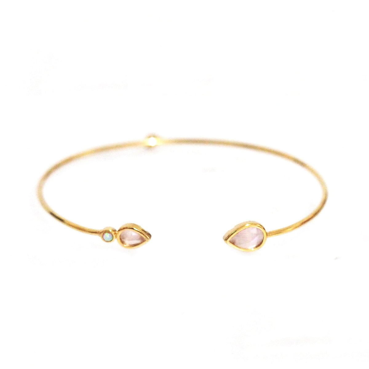 Teardrop Open Cuff Bracelet with Opal Accents