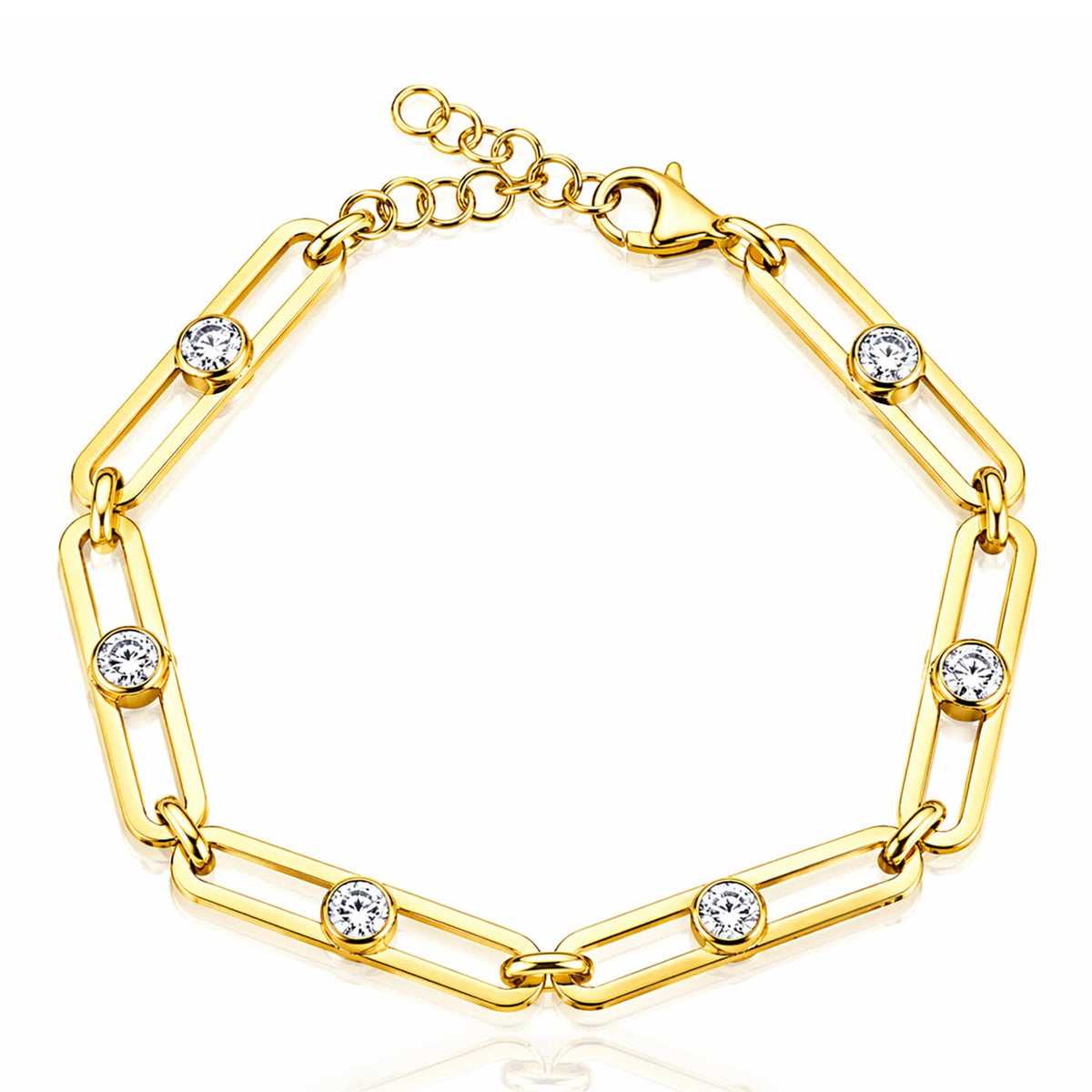 Wide CZ Chain Bracelet