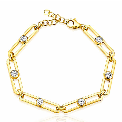 Wide CZ Chain Bracelet