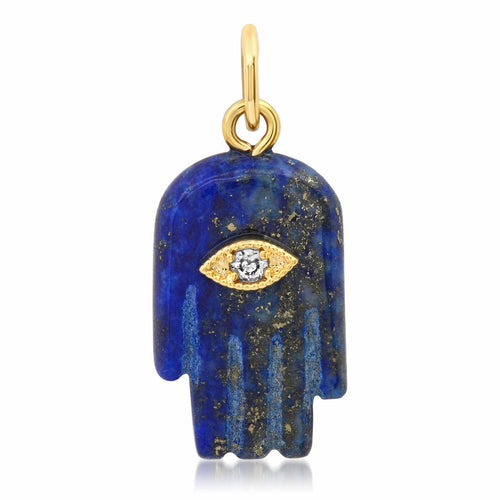 Lapis Hamsa Evil Eye Charm