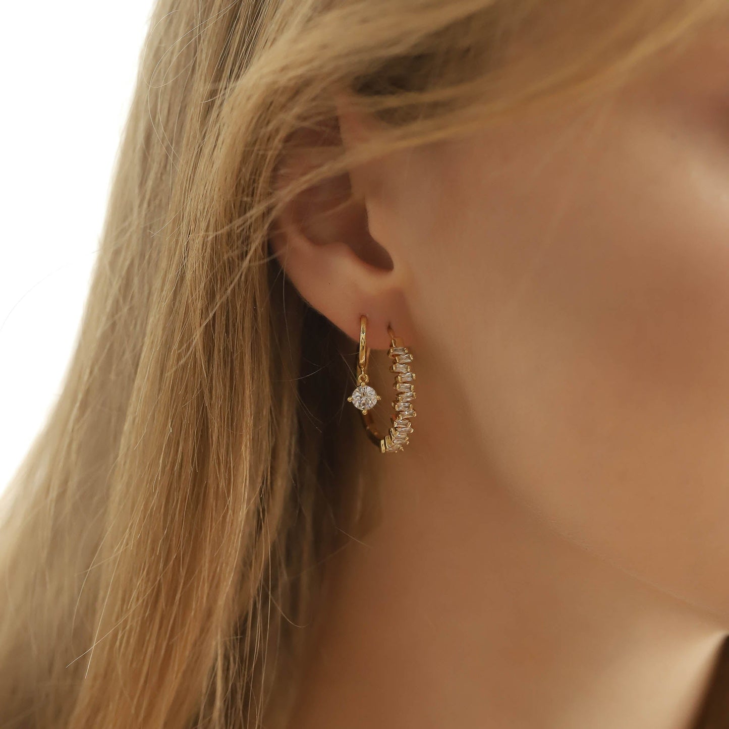 Baguette CZ Hoops