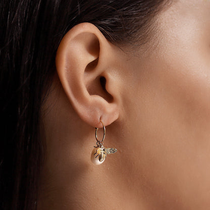 Bee Day Charm Hoops
