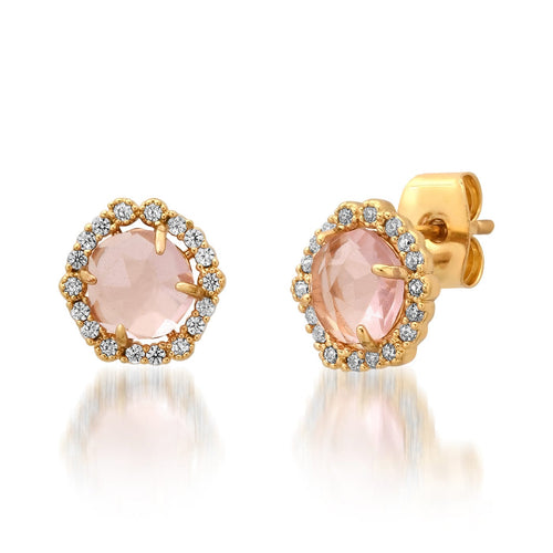 Blush Halo Stud Earrings