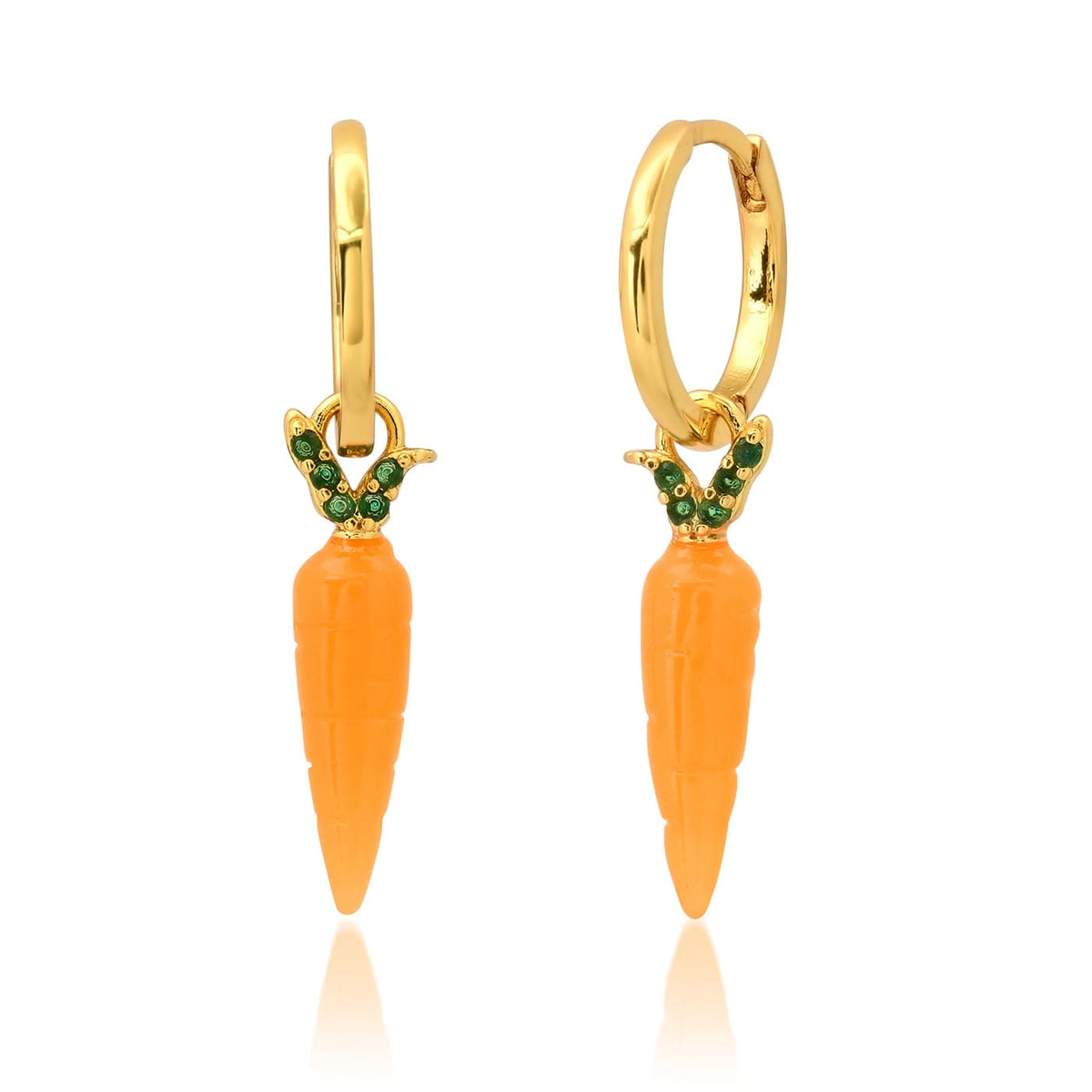 Carrot Charm Huggie Earrings