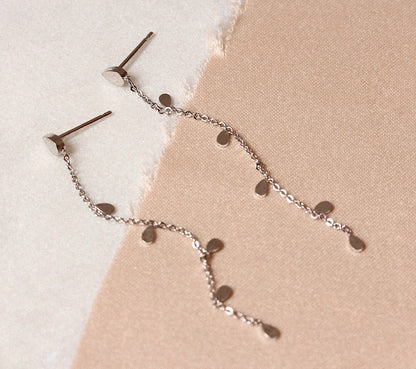 Chain Dangle Earrings With Teardrop Charms
