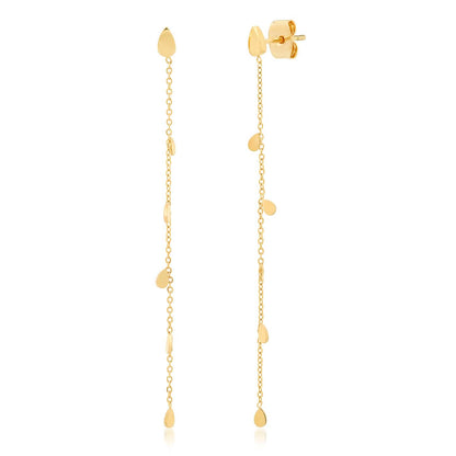 Chain Dangle Earrings With Teardrop Charms