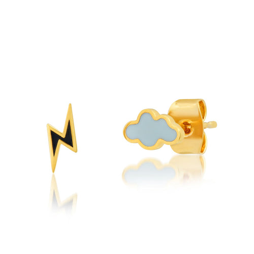Cloud & Thunderbolt Mismatched Stud Earrings