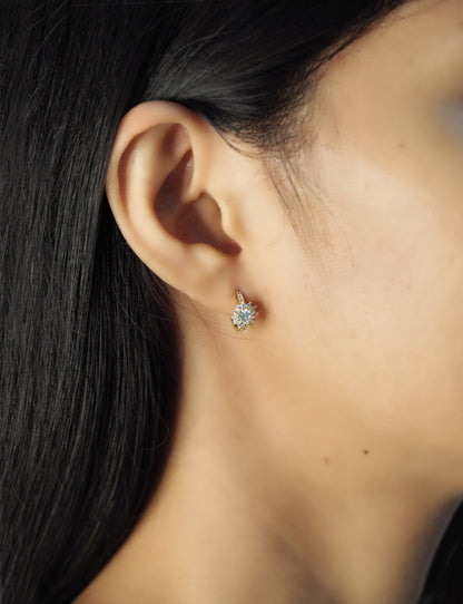 Cz Flower Huggie