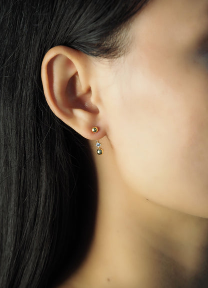 Double Gold Ball And Cz Ear Jacket