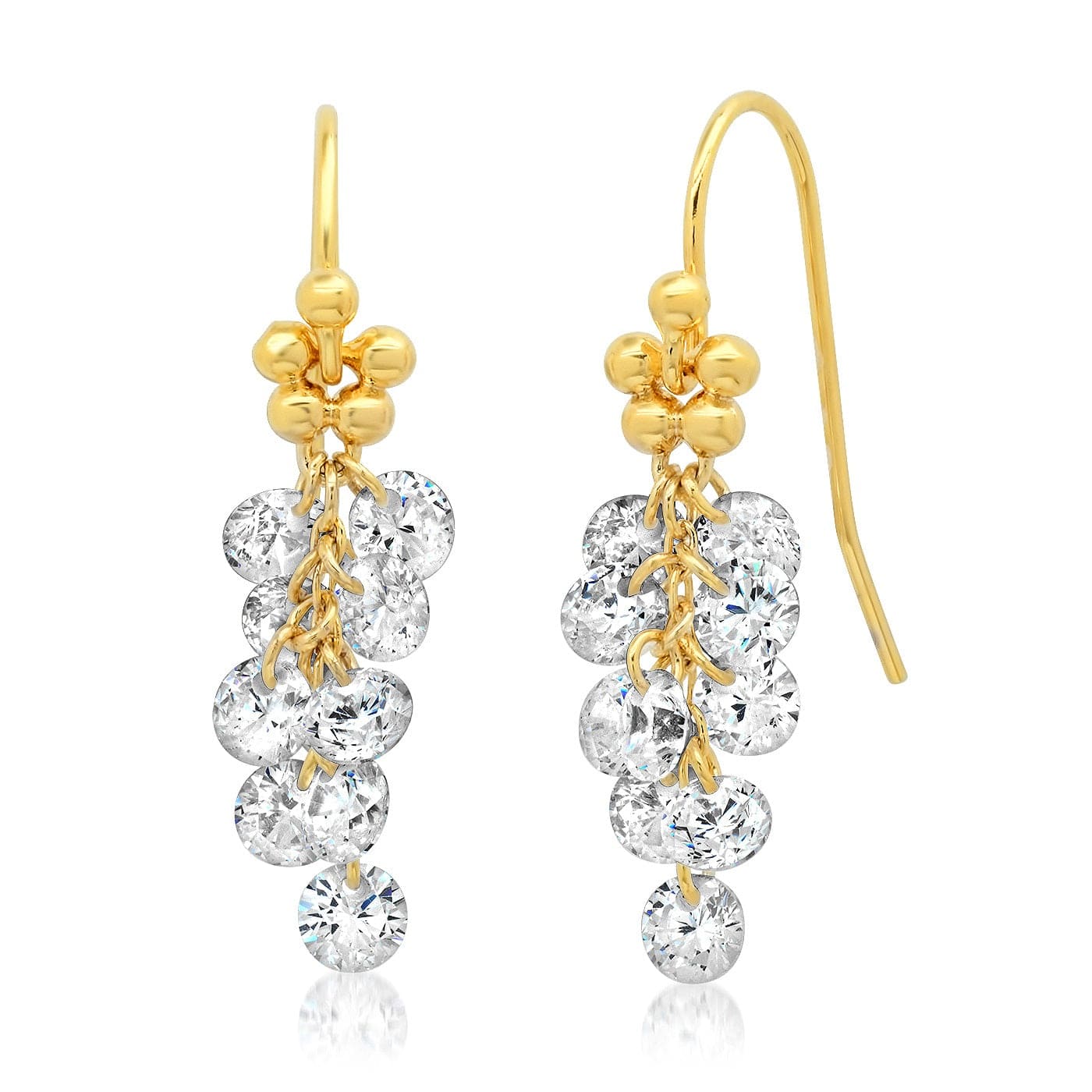 Elongated Cluster CZ Earrings