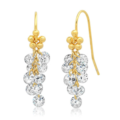 Elongated Cluster CZ Earrings