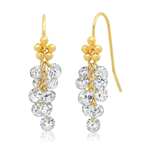 Elongated Cluster CZ Earrings