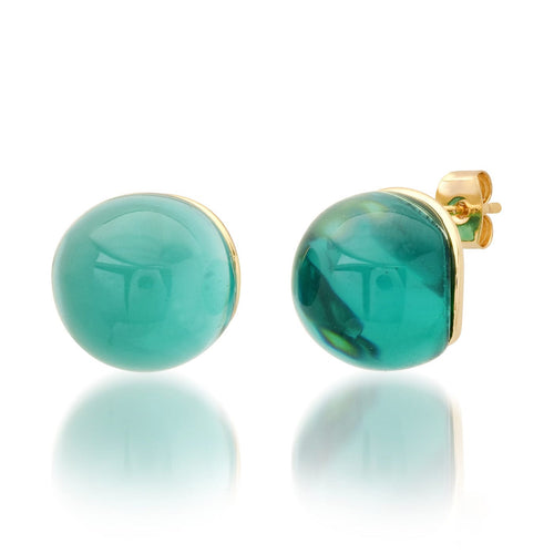 Emerald Glow Stud Earrings
