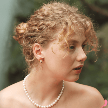 Flower Studs with Pearl Center