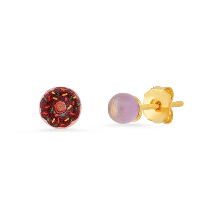 Glazed Donut Mismatched Studs