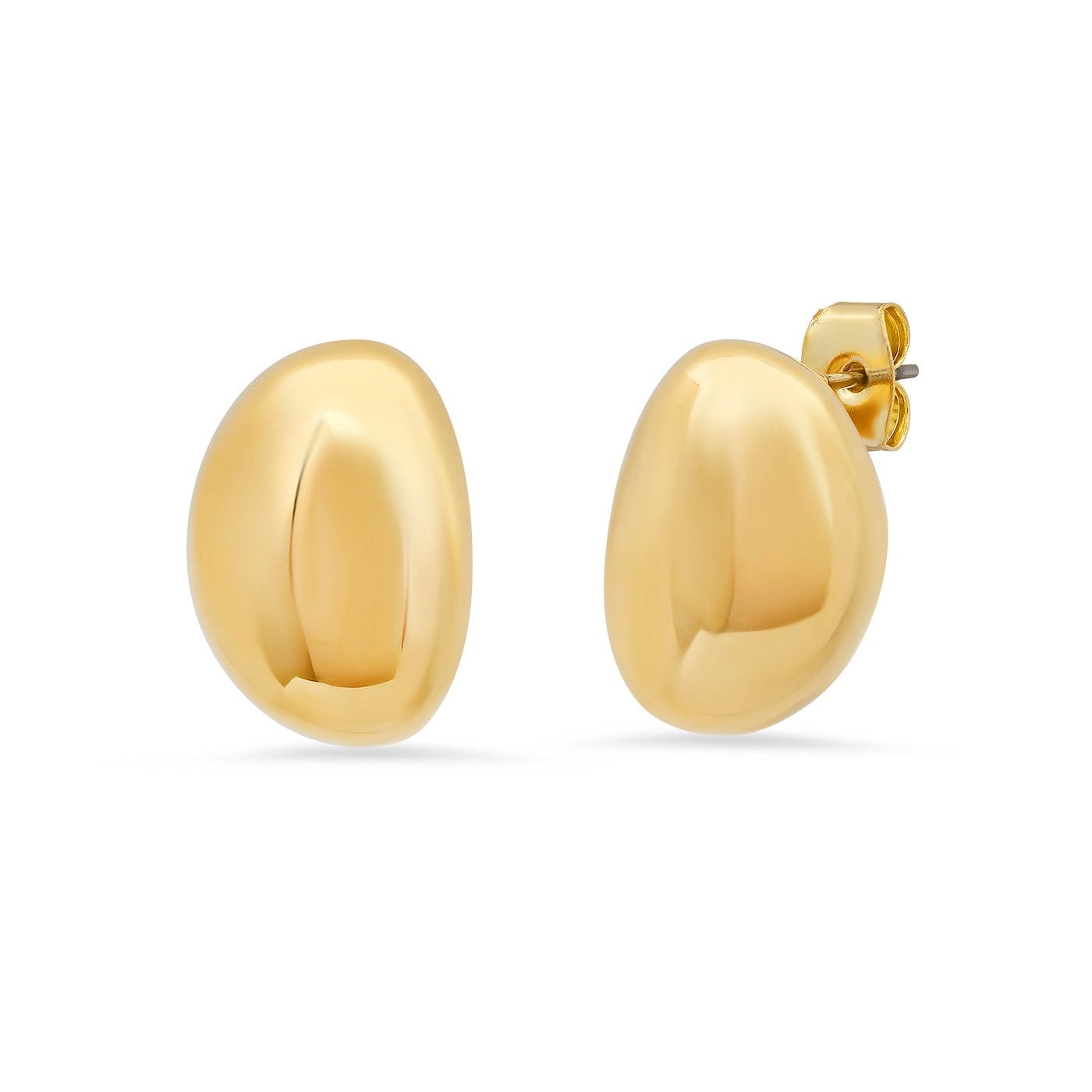 Sculptured Gold Bean Earrings