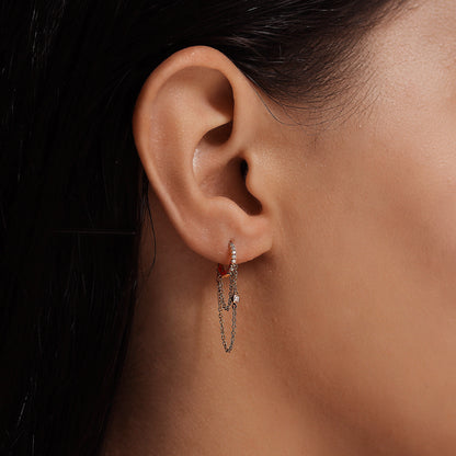 Hoop Earrings With Chain
