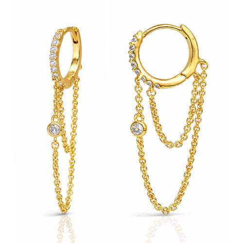 Hoop Earrings With Chain