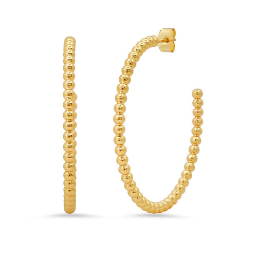 Large Gold Ball Hoop | 46mm