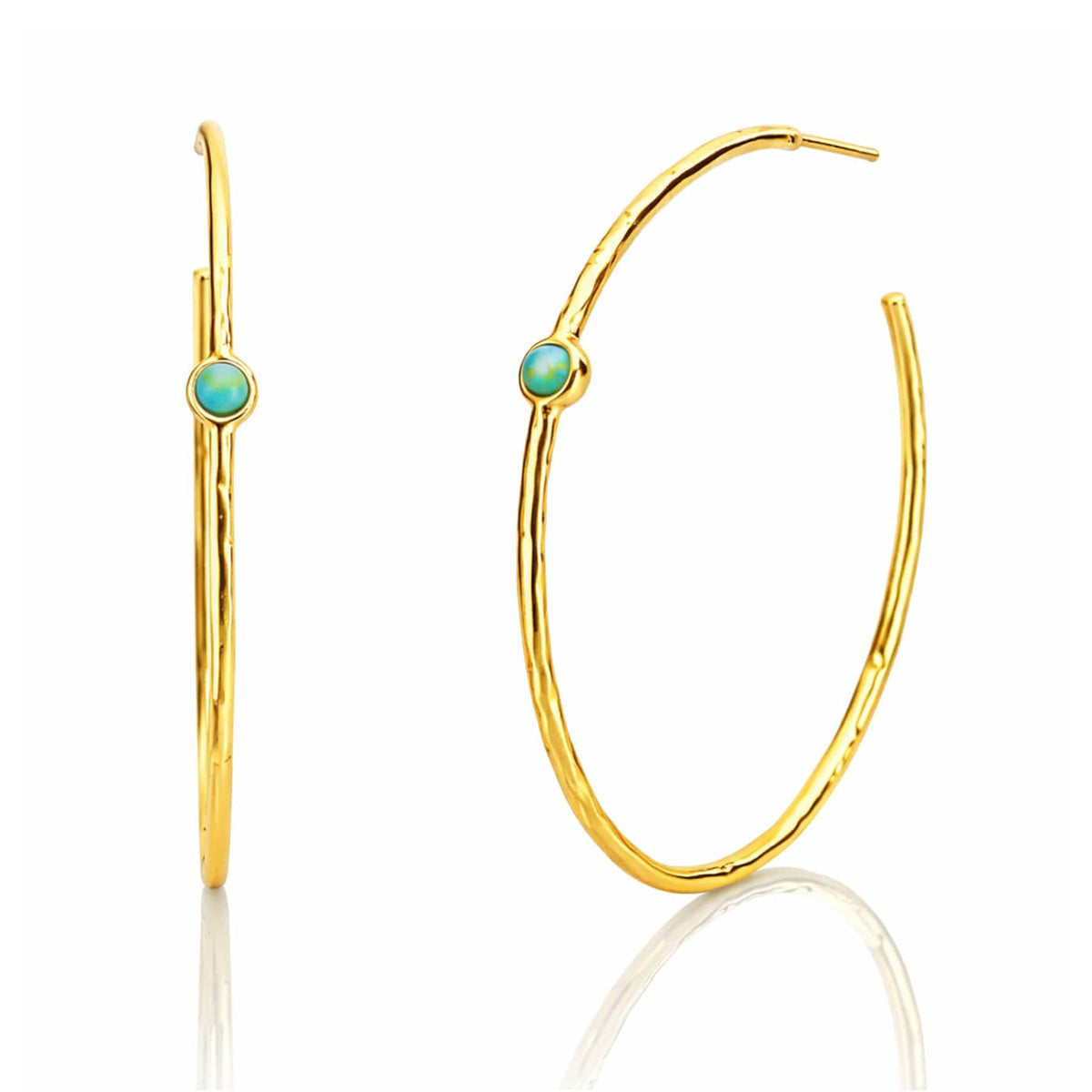 Large Hand Hammered Hoop Earrings