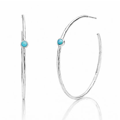 Large Hand Hammered Hoop Earrings