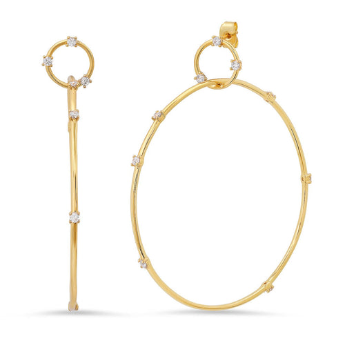 Linked Hoop with CZ Accents
