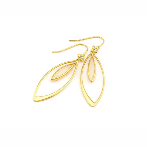 Marquee Shaped Earring With Glass Stud