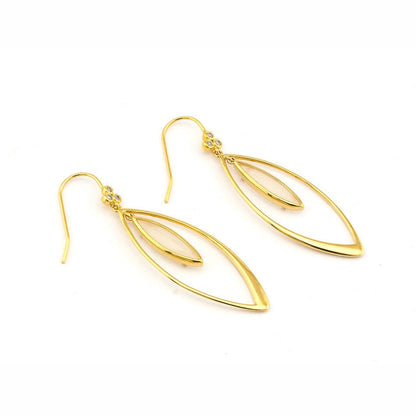 Marquee Shaped Earring With Glass Stud