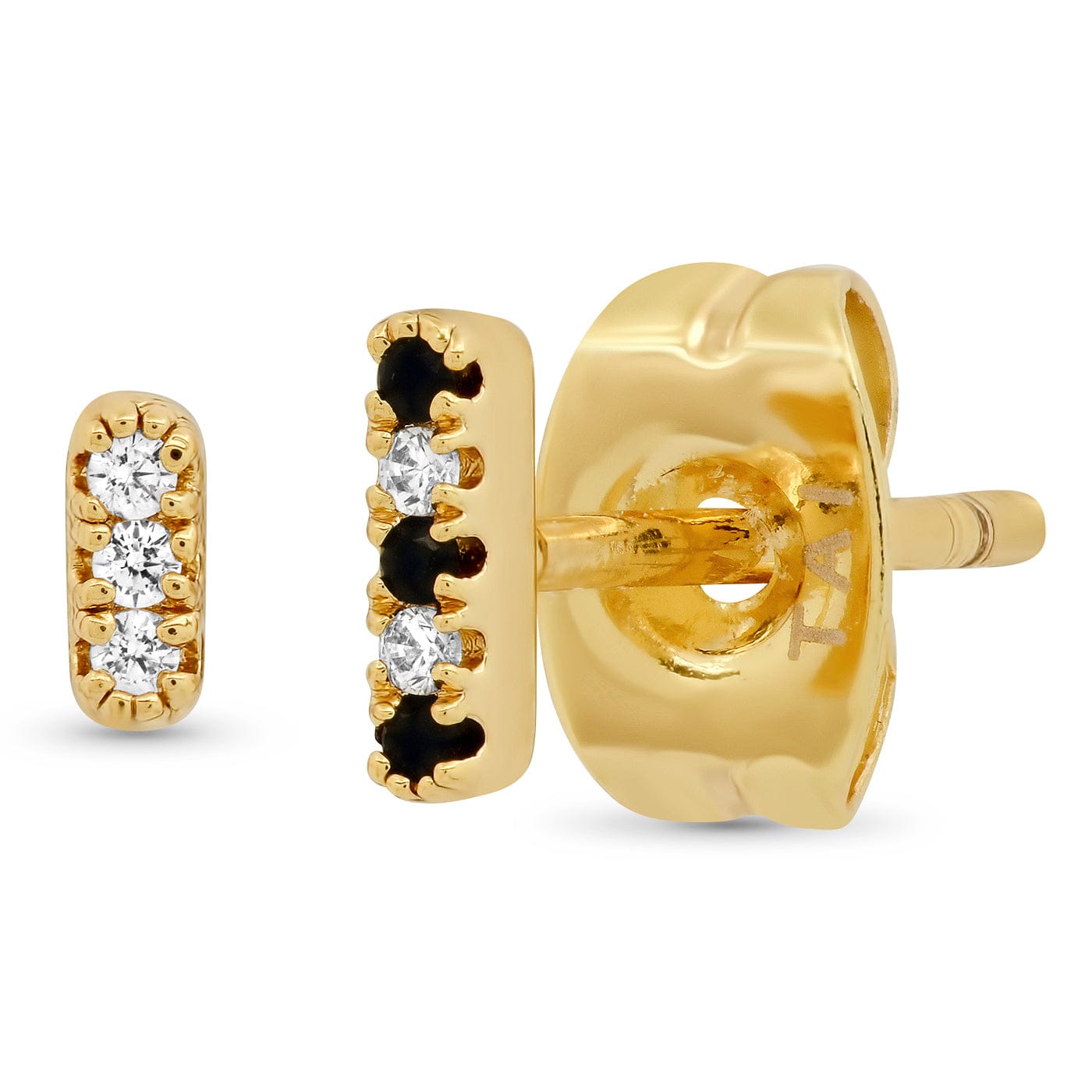 Mismatched Pave Cz Stick Studs